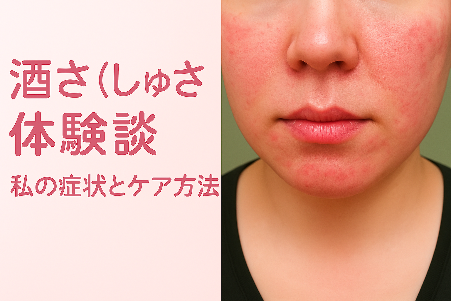 「酒さ（しゅさ）の体験談｜私の症状とスキンケア改善方法のアイキャッチ画像」